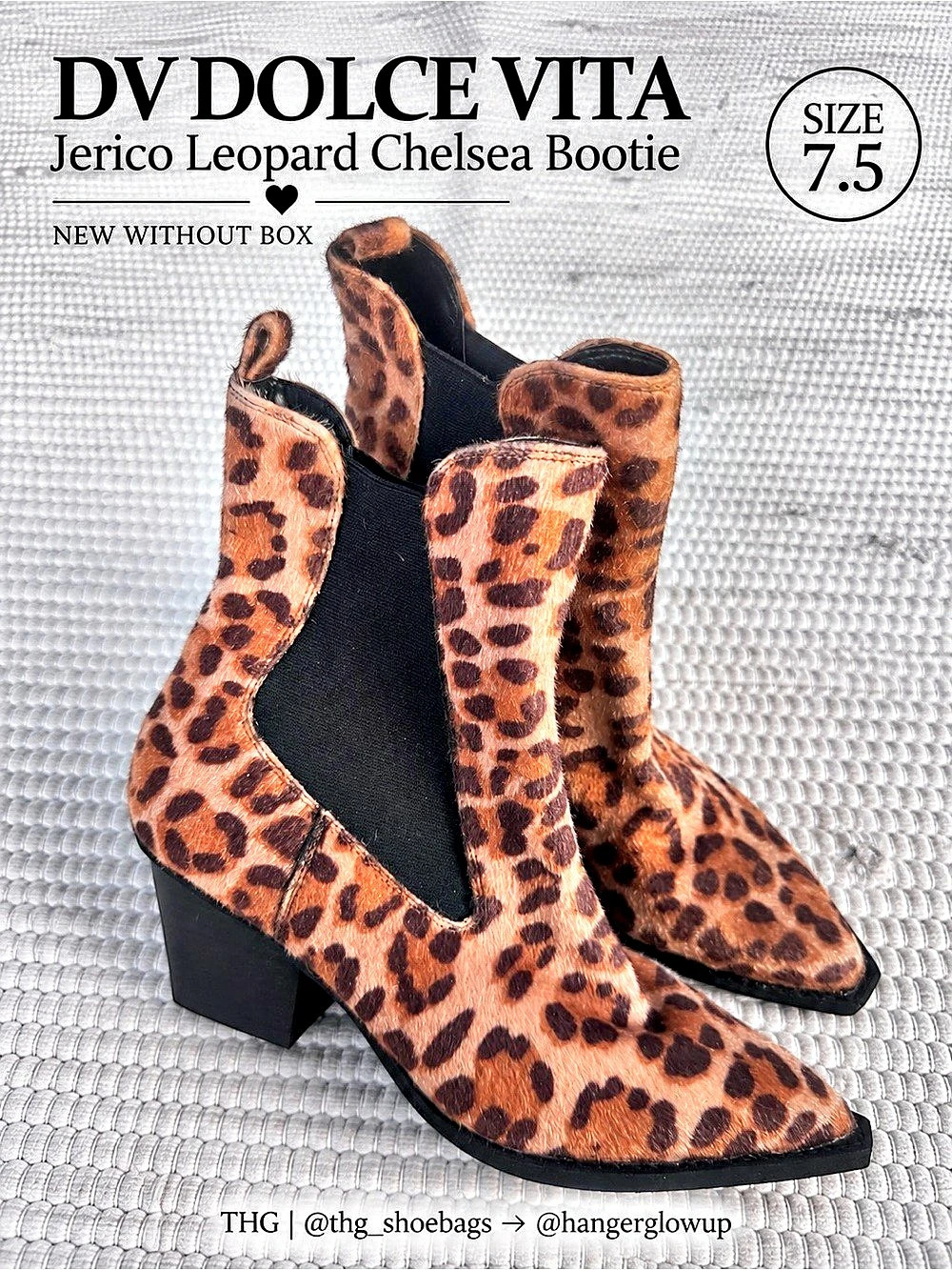DV Dolce Vita Jerico A Leopard Pony Chelsea Bootie 7.5 NWOB